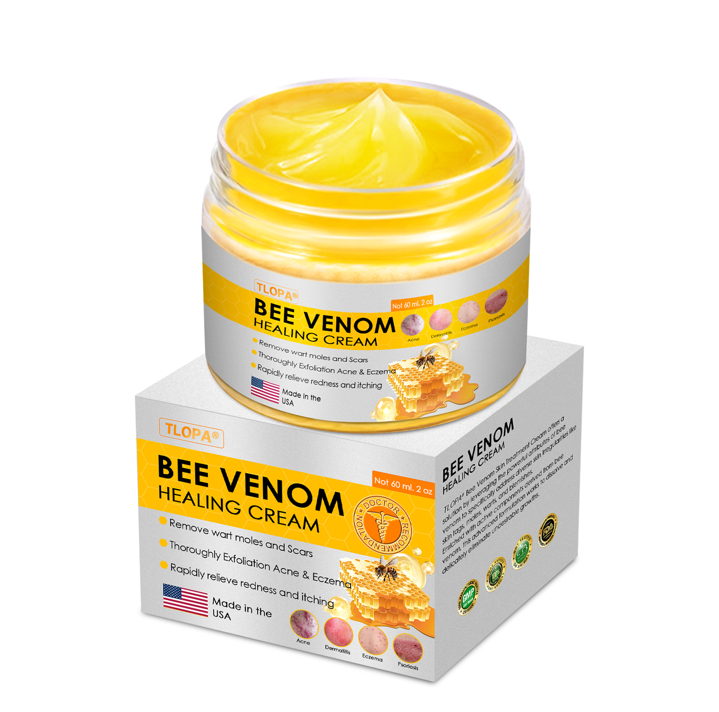 TLOPA® Bee Venom Skin Cream（👨‍⚕AAD Recommended),for Remove Warts, Acne and Scars ✅
