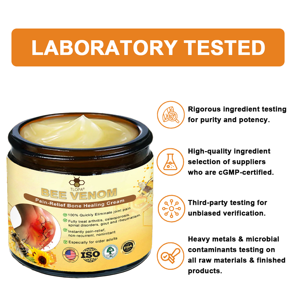 Official Store:TLOPA® Bee-Venom Pain-Relief Bone Healing Cream 🔥USA Osteopathic Medical Association （AAOS）Approved(Reducing joint swelling, pain, stiffness, redness, warmth, soreness, and joint fatigue)