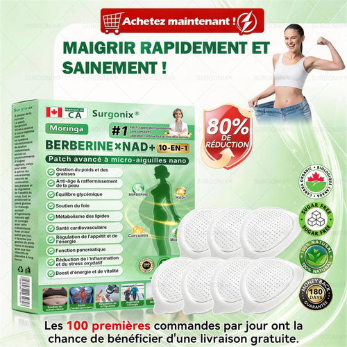 Boutique Officielle🇨🇦 | Surgonix®🦄🦄𝑷ɑ𝒕𝒄𝒉 10-en-1 avancé à micro-aiguilles nano (𝖬𝗈𝗋𝗂𝗇𝗀ɑ, Βerbérine & NAD＋) (1x/jour, résultats visibles en 7 jours) Pour l’obésité, perte de peau, diabète, apnée du sommeil, articulations et bien-être général🏆