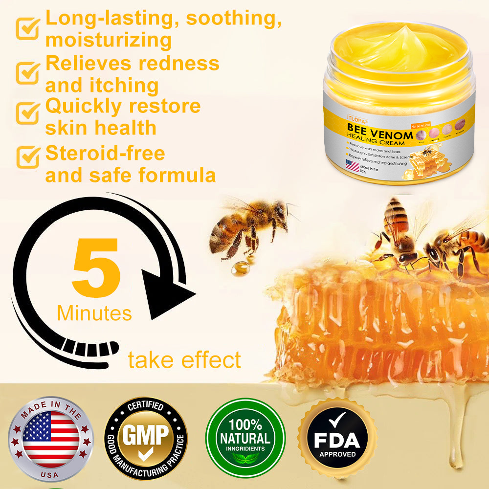 TLOPA® Bee Venom Skin Cream（👨‍⚕AAD Recommended),for Remove Warts, Acne and Scars ✅